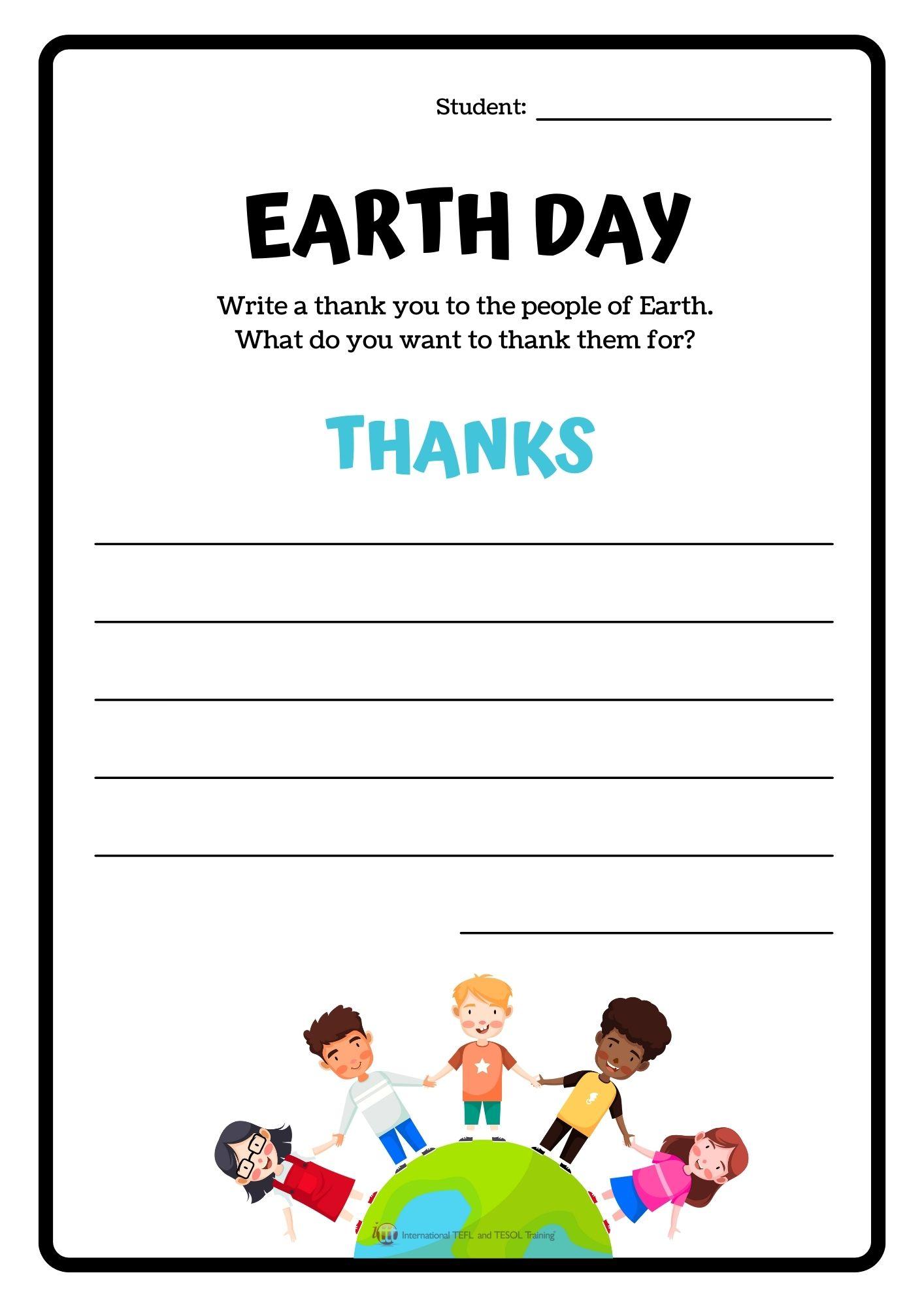 Grammar Corner Earth Day Writing Prompt
