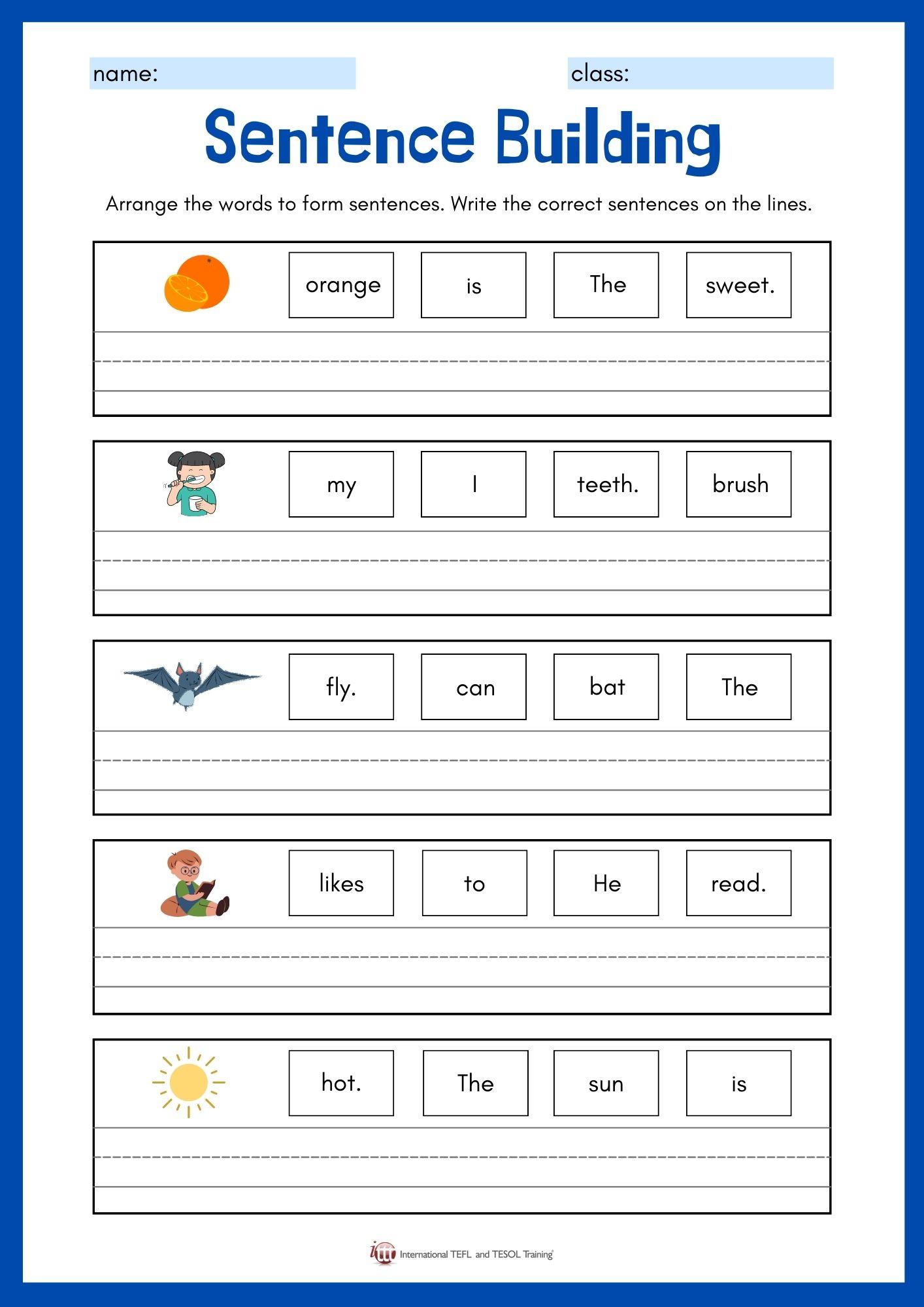 Grammar corner Sentence Building Grammar Corner Sentence Building