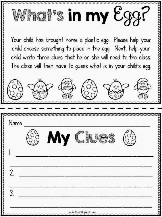 Grammar Corner What's in My Egg ESL Worksheet