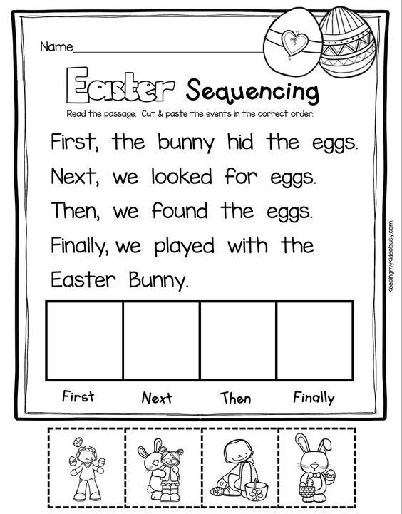 Easter Sequencing Worksheet Kindergarten Free printable easter worksheet for kids