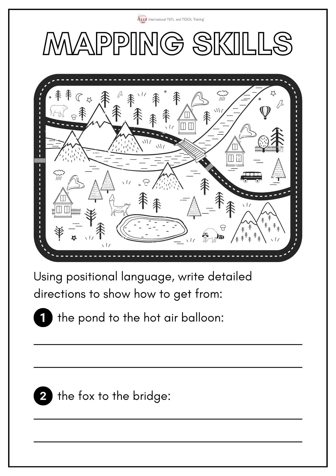 Grammar Corner Mapping and Directions EFL Worksheet