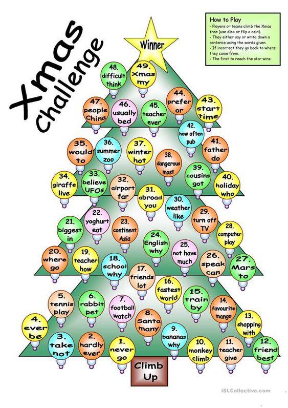 Grammar Corner Board Game - Xmas Challenge