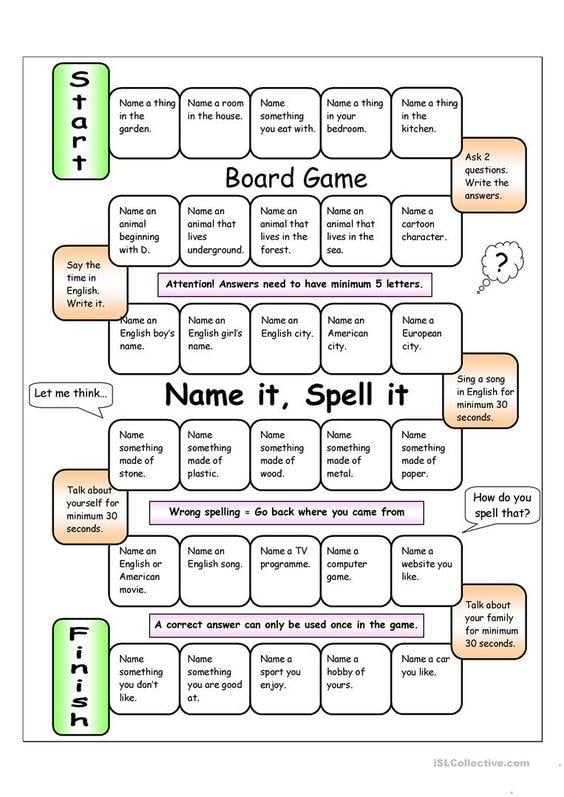 Grammar Corner Board Game - Name it, Spell it