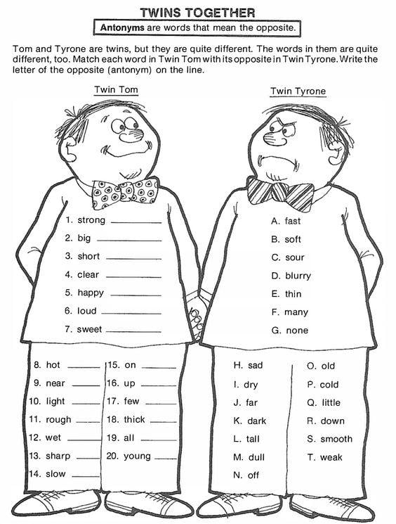 Grammar Corner Antonym Twins