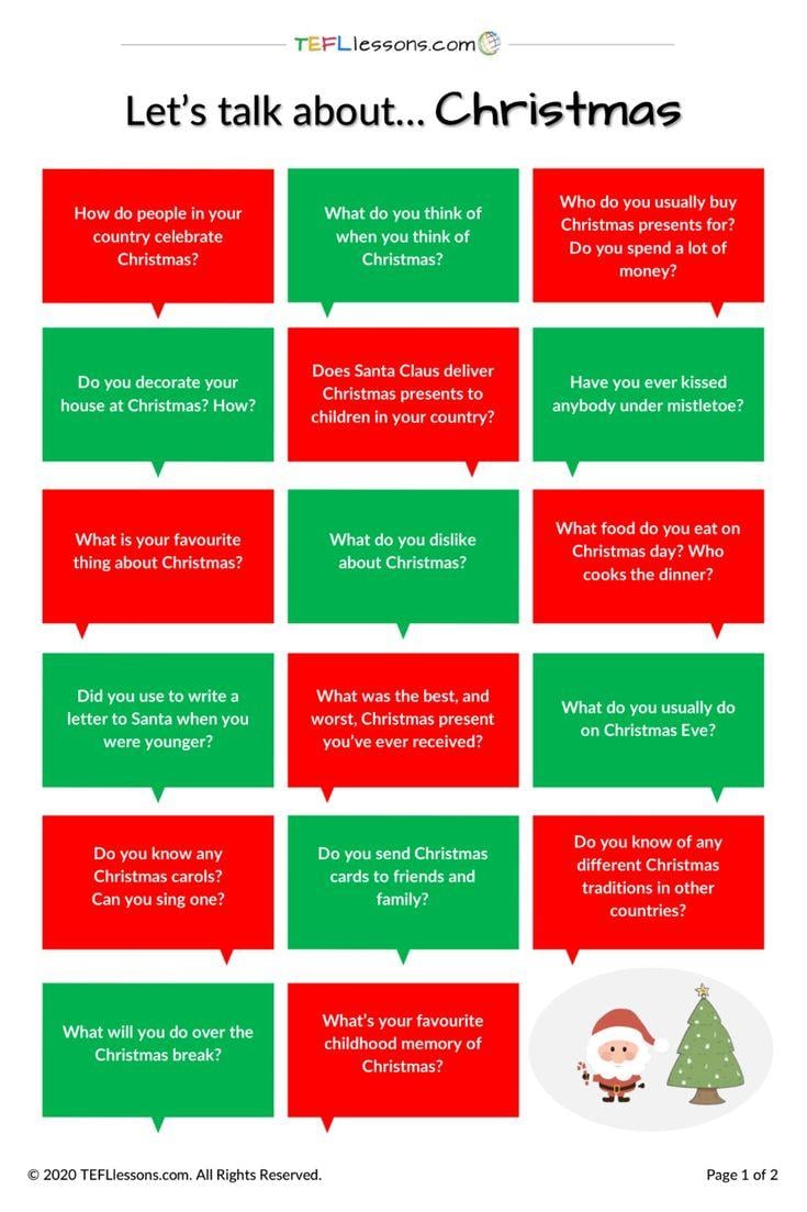 Grammar Corner ESL Christmas Speaking Activity