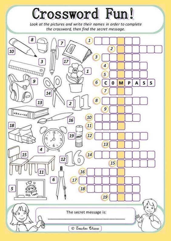 Grammar Corner Crossword Fun School Items