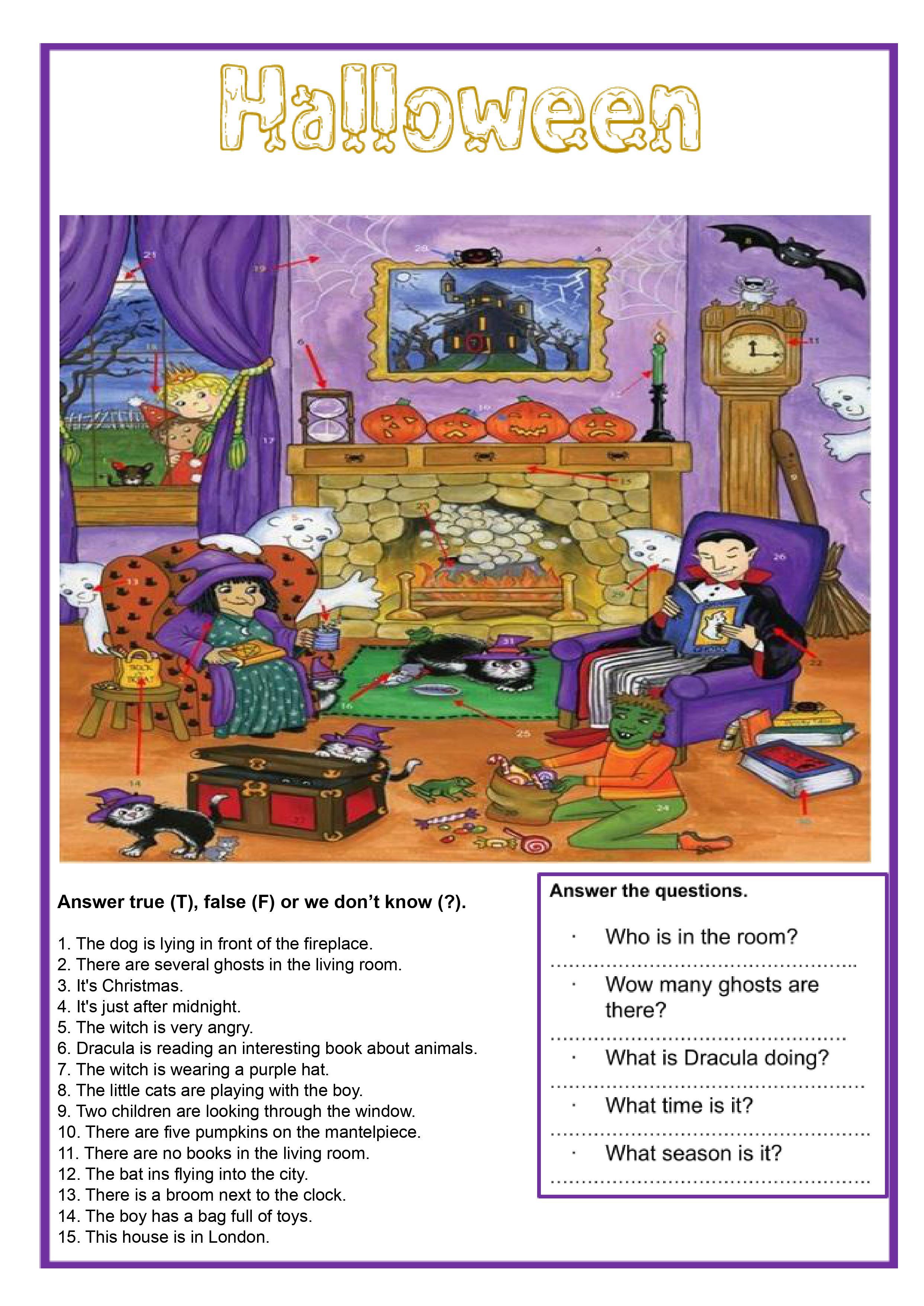 Grammar Corner Halloween Picture Description