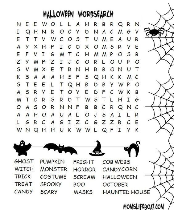 Grammar Corner Free Printable Halloween Word Search