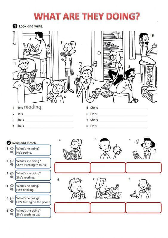 Grammar Corner What are they doing? Present Continuous Worksheet