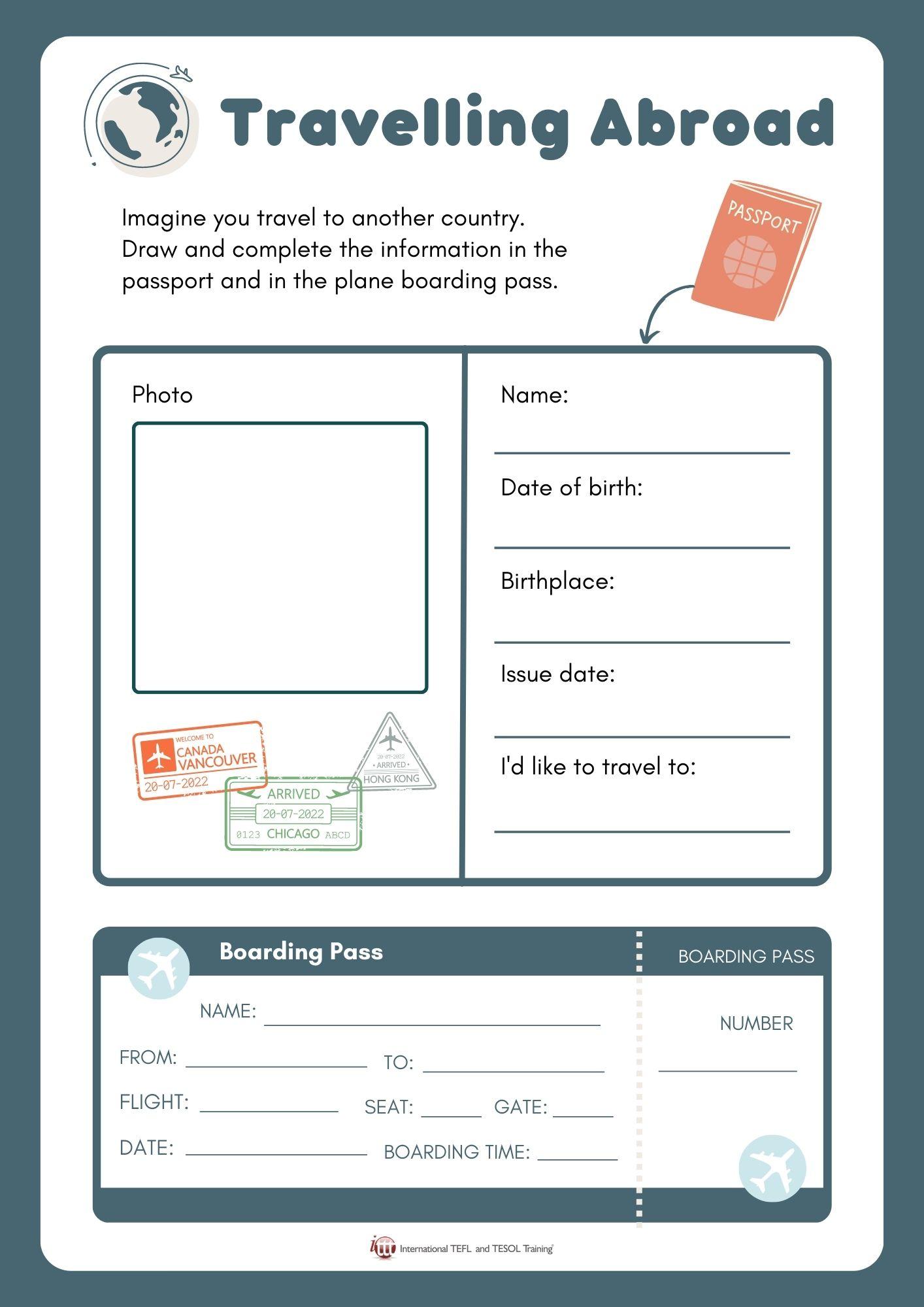 Grammar corner Passport and Travel Worksheet Grammar Corner Passport and Travel Worksheet