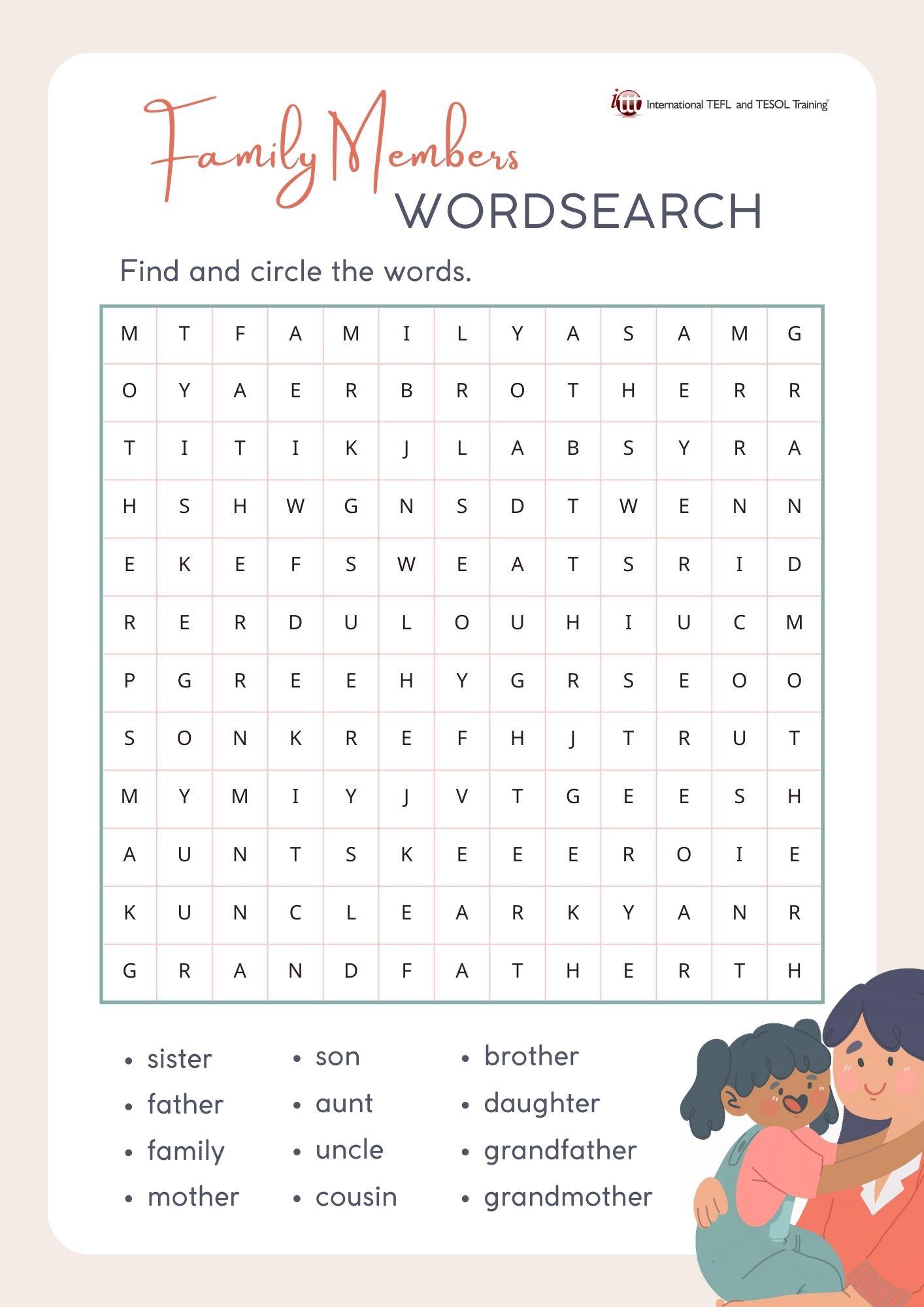 Grammar corner EFL Family Member Word Search Grammar Corner EFL Family Member Word Search