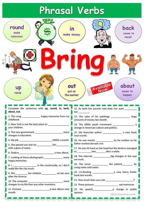 Grammar Corner Phrasal Verbs with  bring 