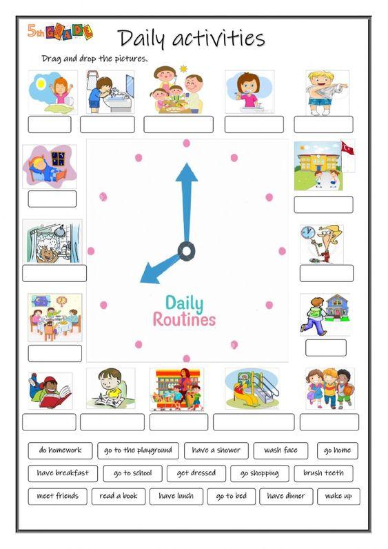 daily routines worksheet