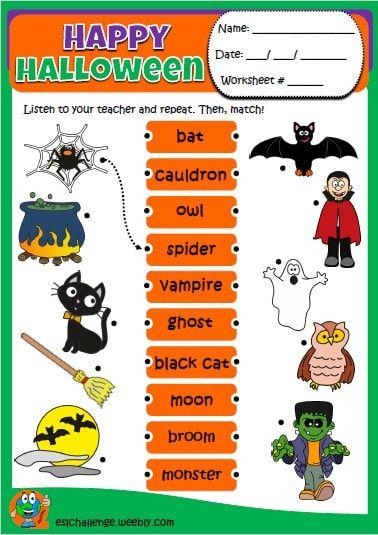 Grammar Corner Happy Halloween Word Match