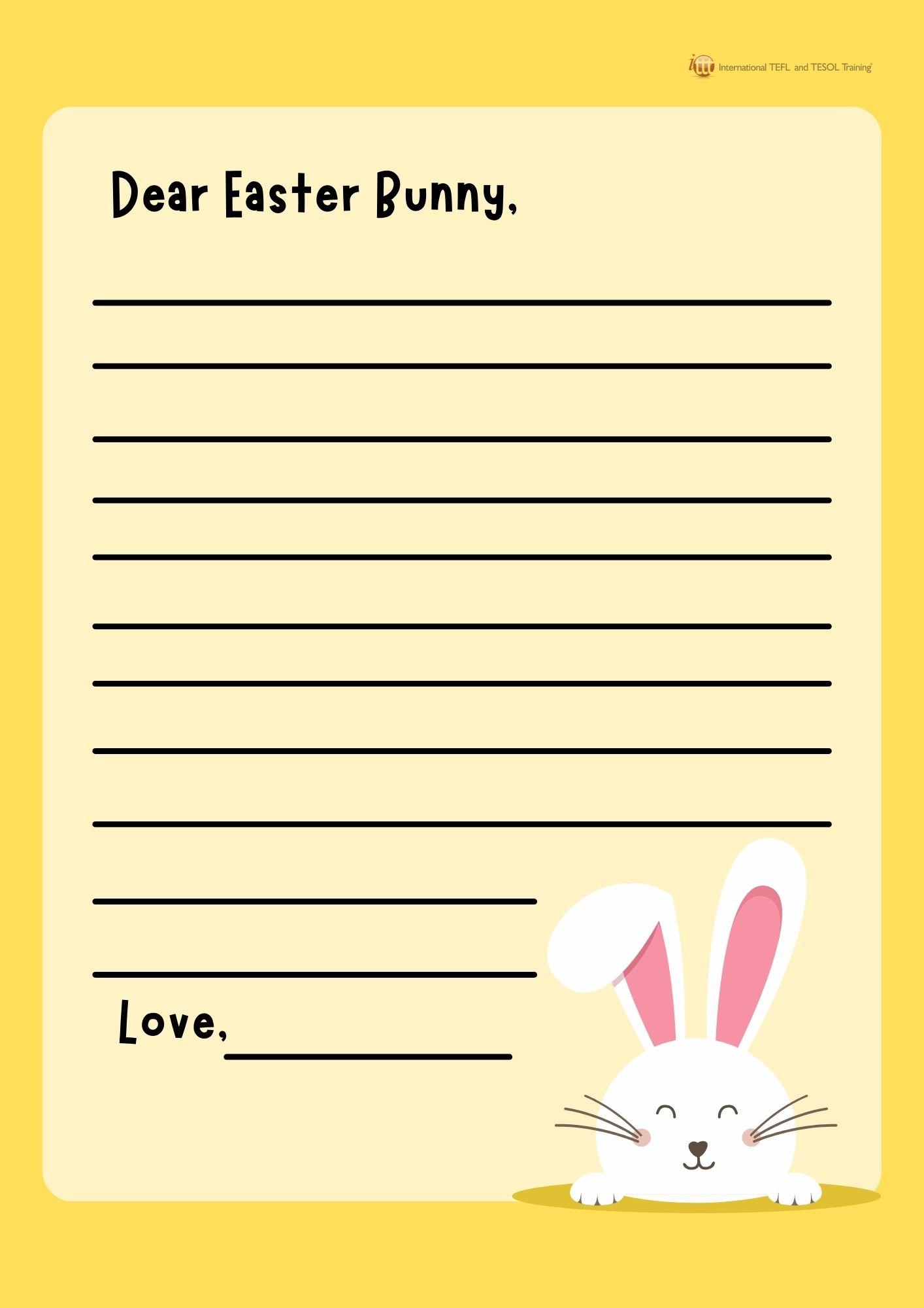 Grammar Corner Dear Easter Bunny Letter Writing