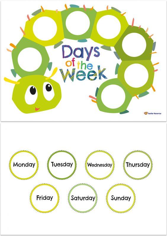 Grammar Corner Days of the Week Template