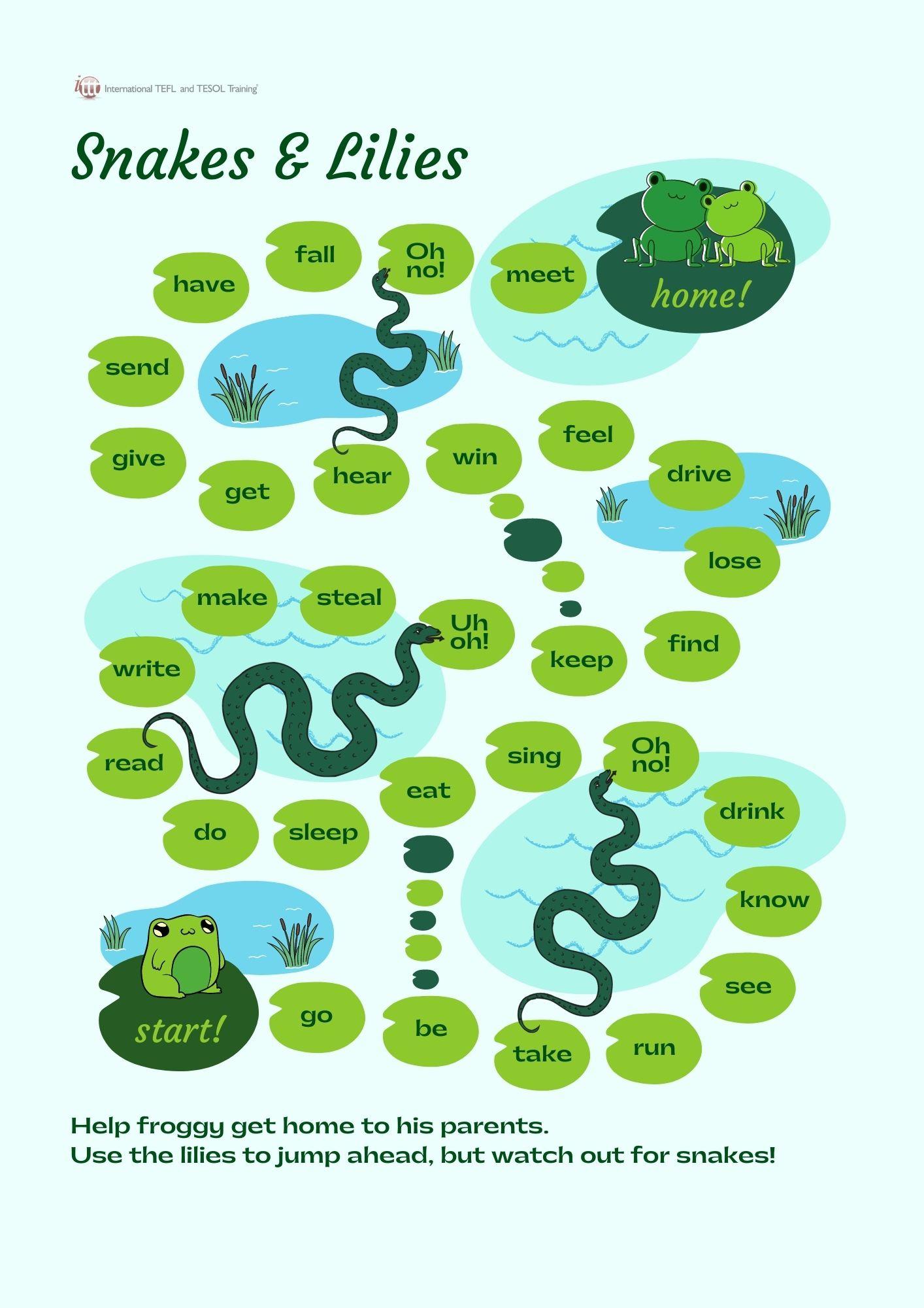 Grammar corner Snakes & Lilies EFL Game Grammar Corner Snakes & Lilies EFL Game