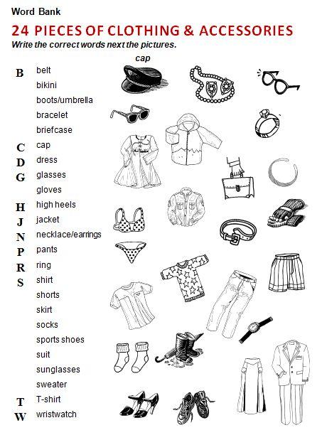 Grammar Corner 24 Pieces of Clothing & Accessories