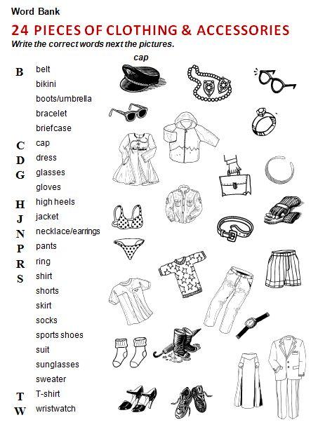 Clothes and Accessories Vocabulary in English  English vocabulary, Learn  english vocabulary, Vocabulary