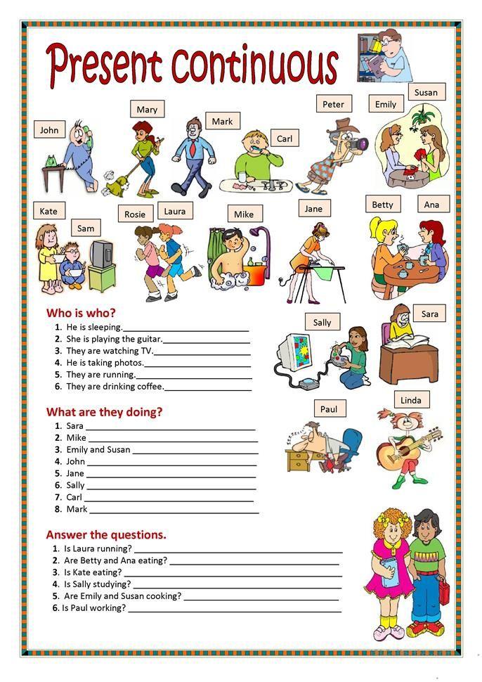 Grammar Corner Present Continuous Worksheet