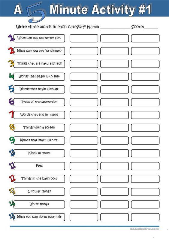 Grammar corner 5 Minute Time Filler Activity Grammar Corner 5 Minute Time Filler Activity