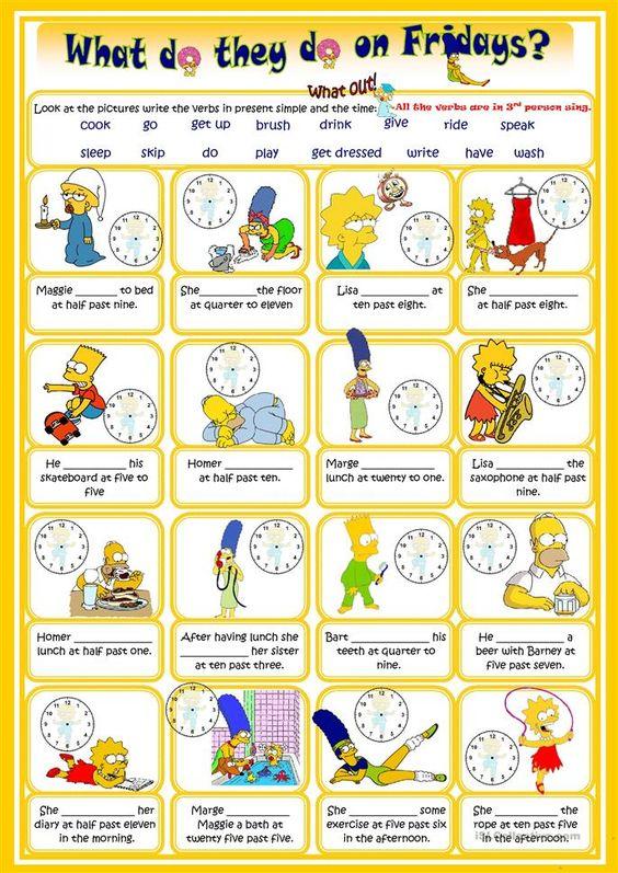 Grammar Corner Present Simple with the Simpsons