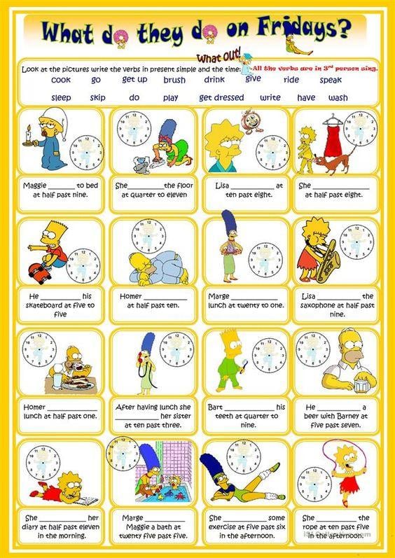 Grammar Corner Present Simple with the Simpsons