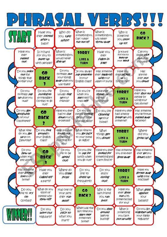 Grammar corner Phrasal Verbs Board Game Grammar Corner Phrasal Verbs Board Game