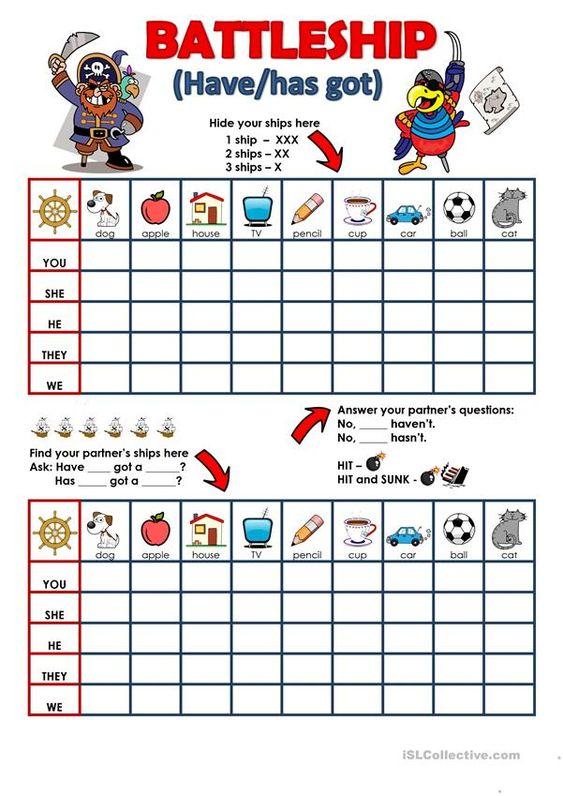 Grammar Corner Have/has got - Battleship