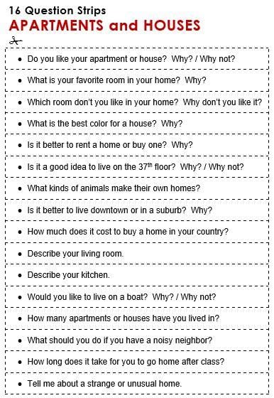 Grammar Corner Speaking Practice: All about Apartments and Houses