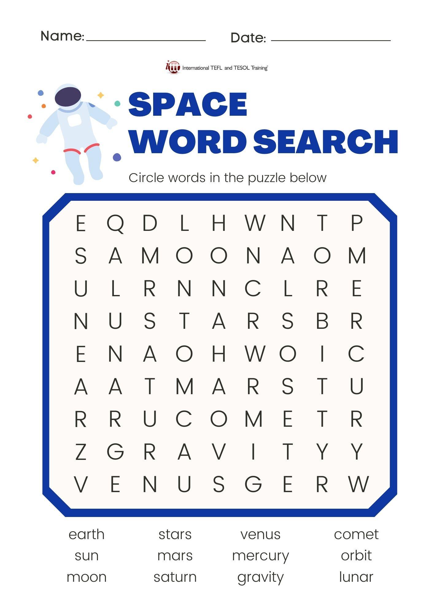 Grammar corner EFL Space Word Search Grammar Corner EFL Space Word Search