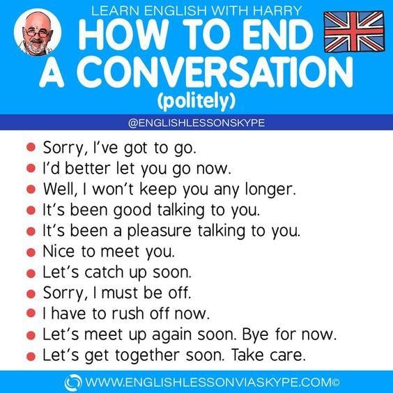 Grammar Corner How to Politely End a Conversation in English