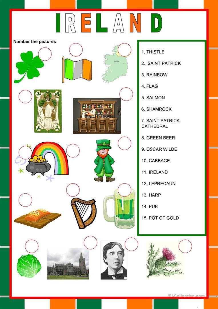 Grammar Corner Ireland Country Worksheet