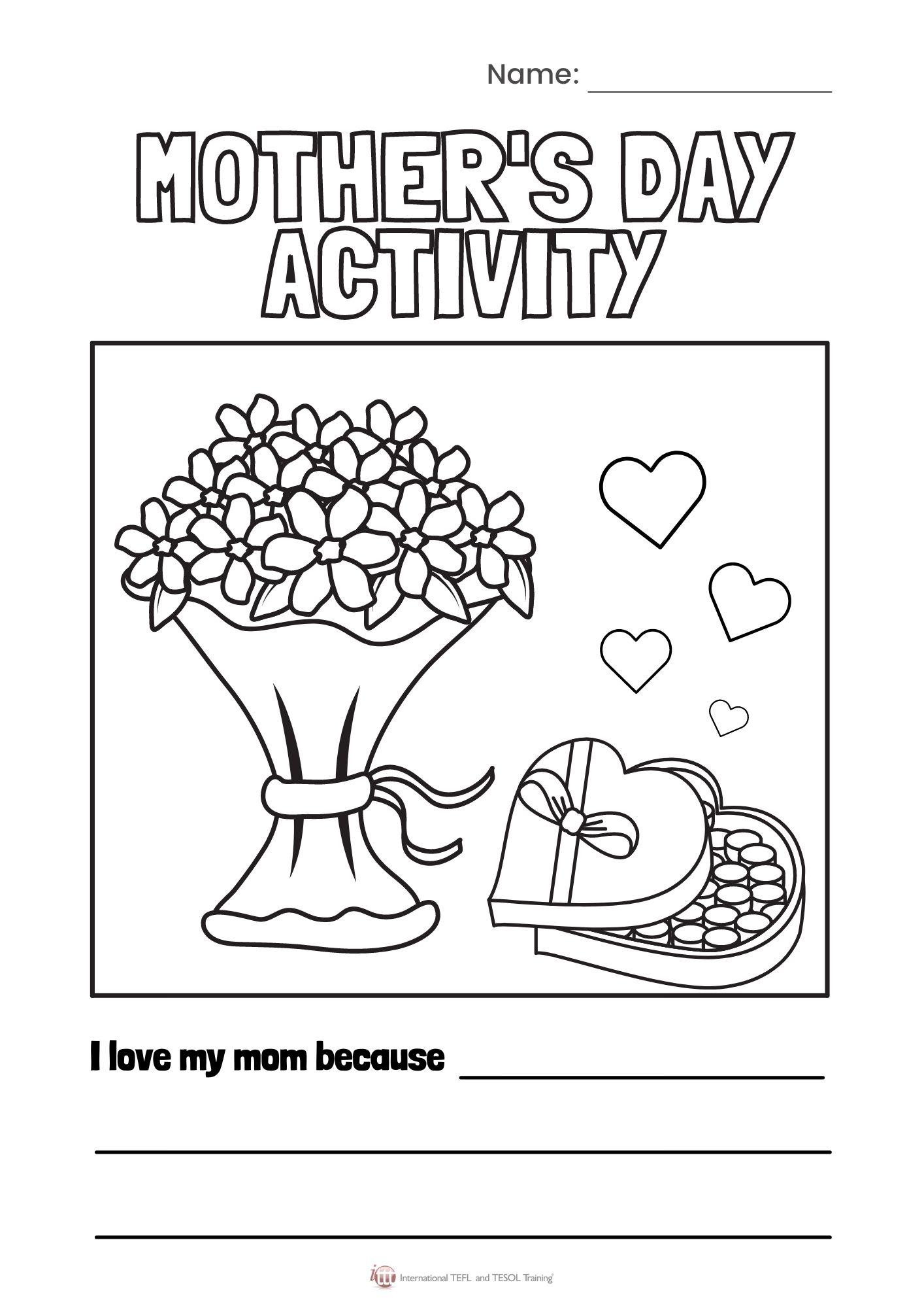 Grammar Corner Mother's Day Activity - I love my mom because