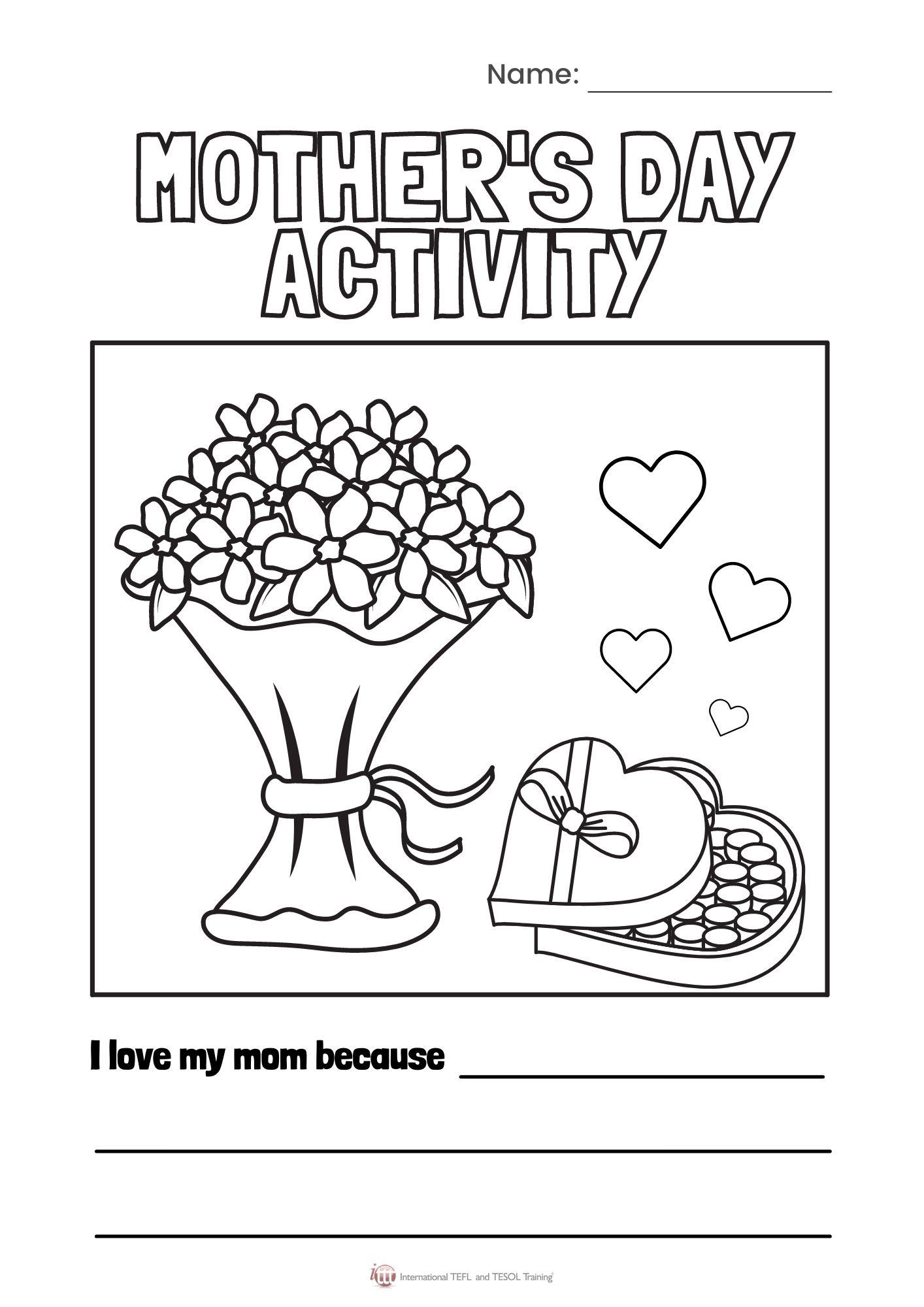 Grammar corner Mother's Day Activity - I love my mom because Grammar Corner Mother's Day Activity - I love my mom because