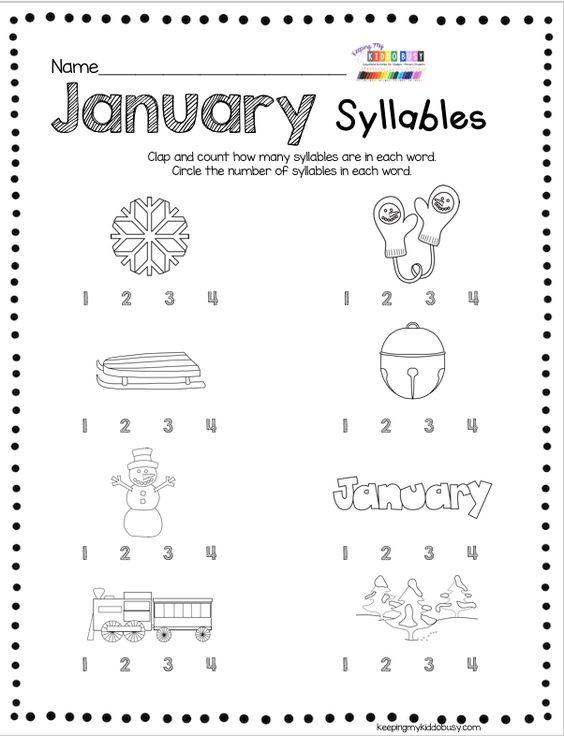 Grammar corner January Syllables Practice Worksheet