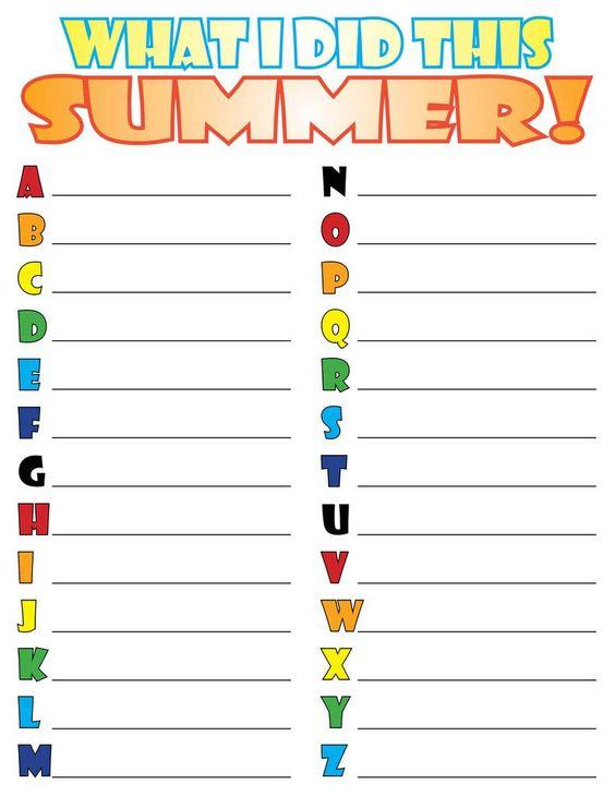 Grammar corner  What I Did This Summer  Printable Back-to-School Worksheet