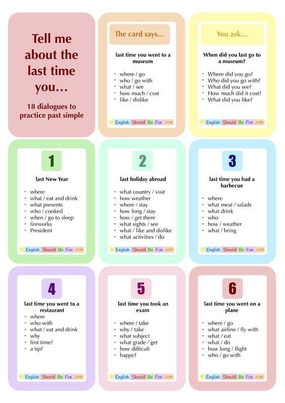 Grammar corner 18 Dialogs to Practice the Past Simple