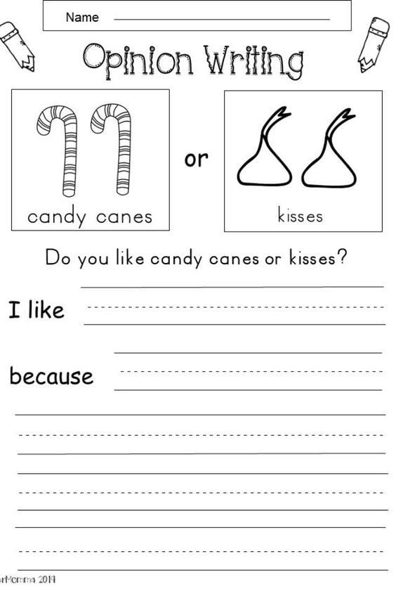 Grammar corner Opinion Writing: Candy Canes or Kisses?