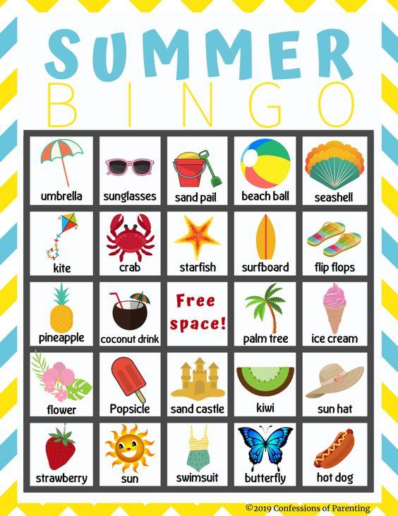 Grammar corner Summer Bingo ESL Printable