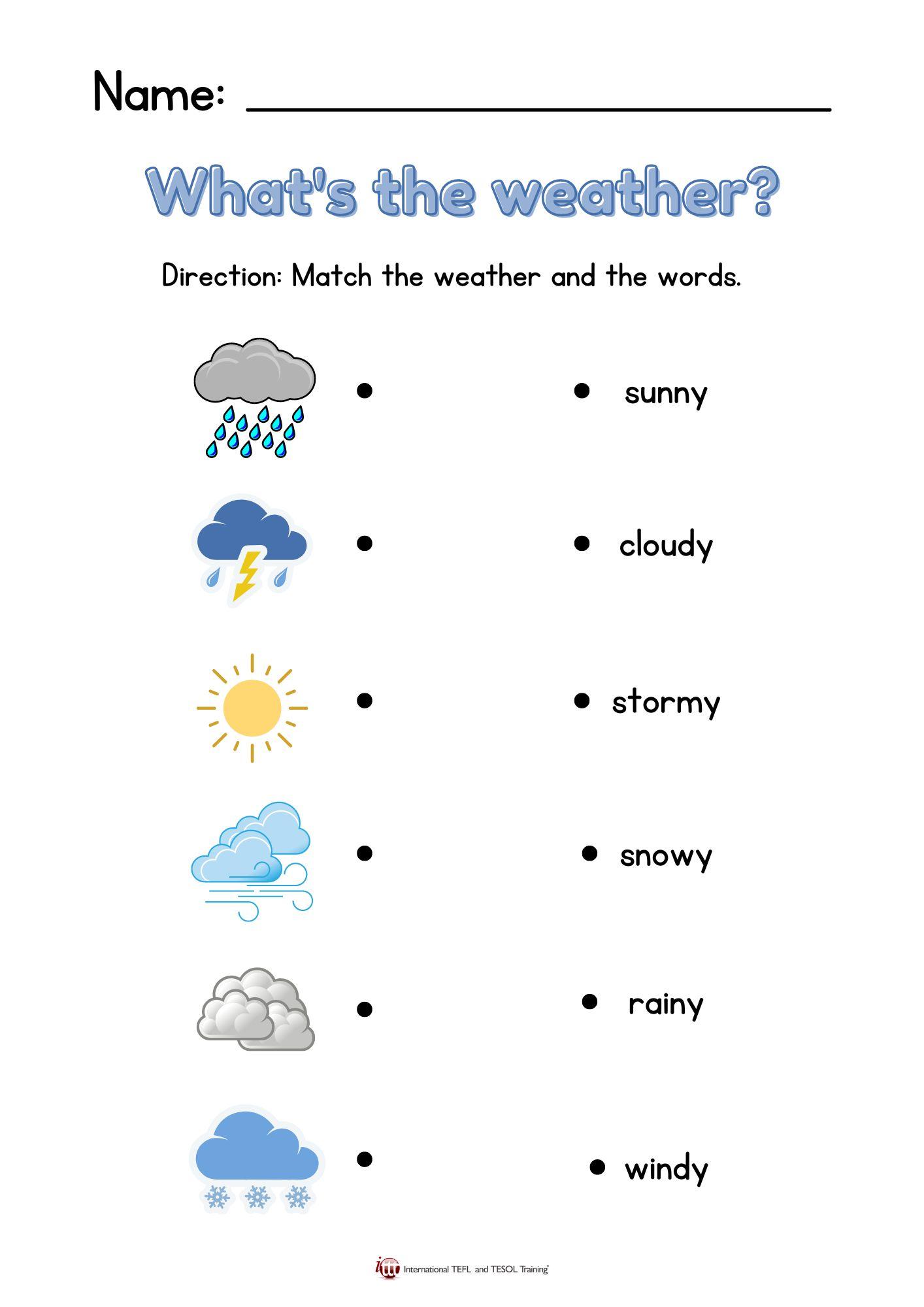 Grammar corner What's the Weather EFL Worksheet