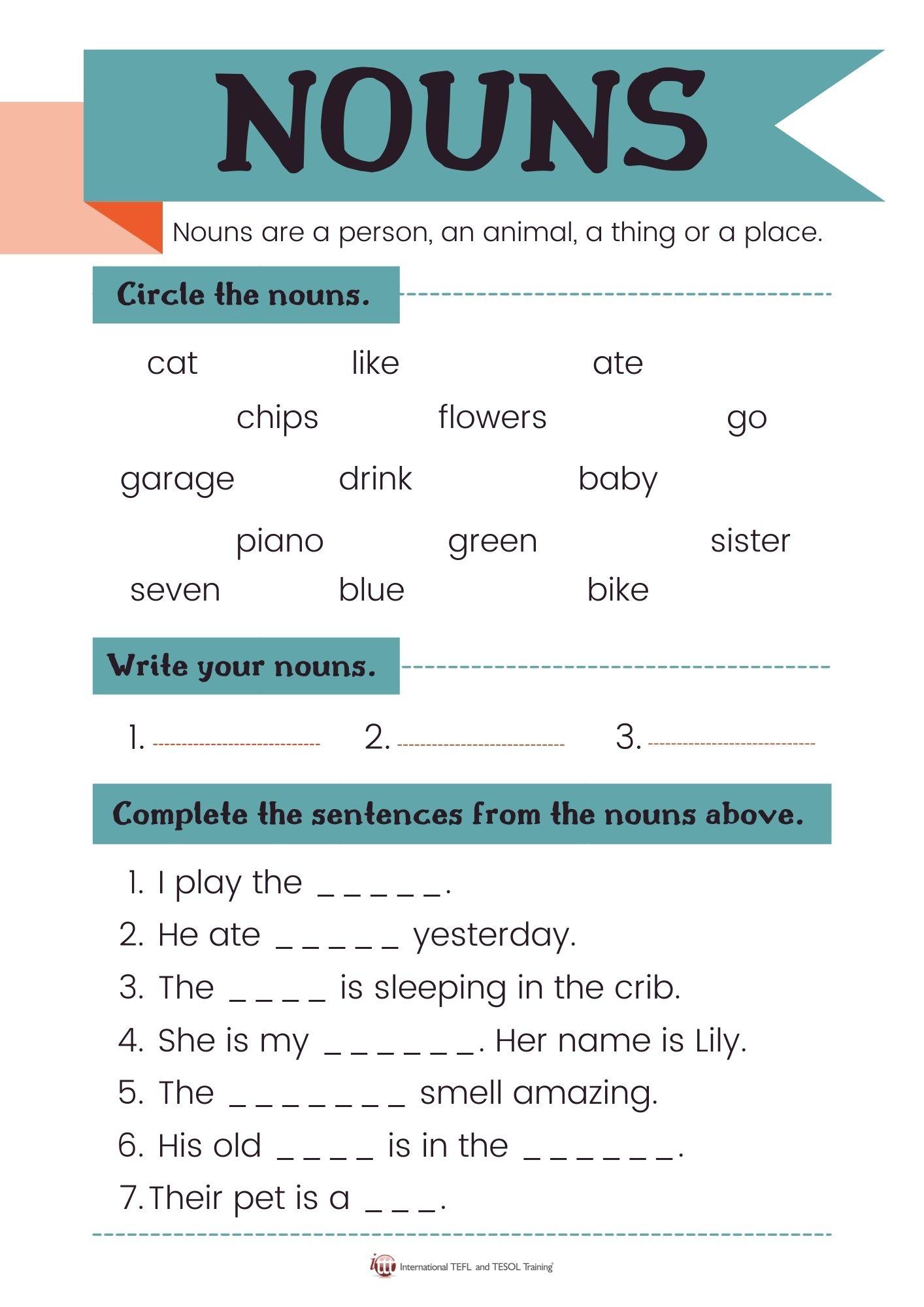 Grammar corner EFL Worksheet NOUNS