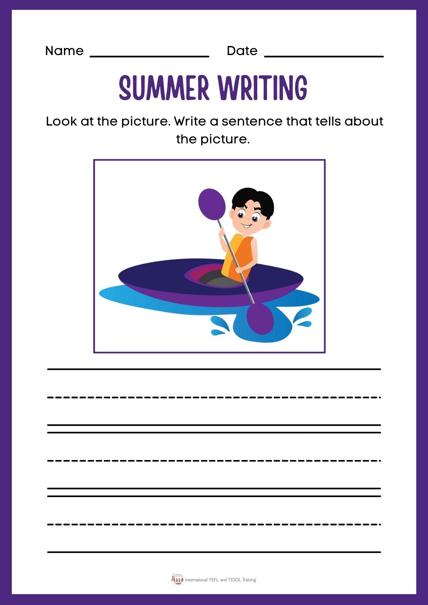 Grammar corner EFL Summer Writing V