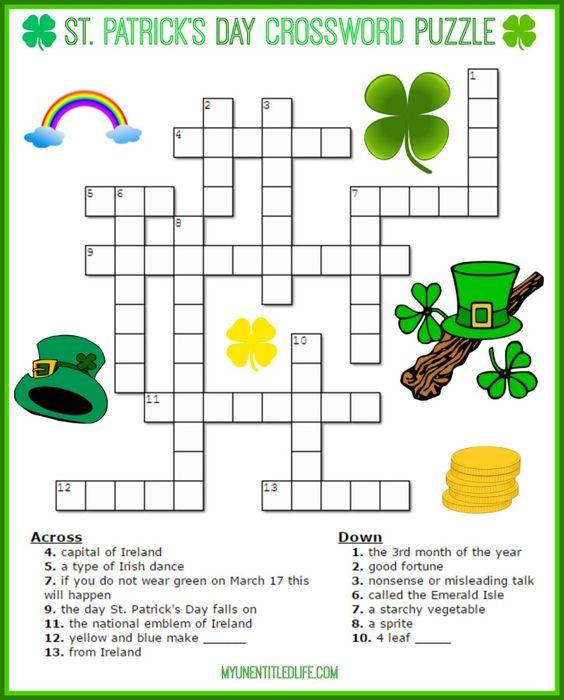 Grammar corner St. Patrick’s Day Crossword Puzzle