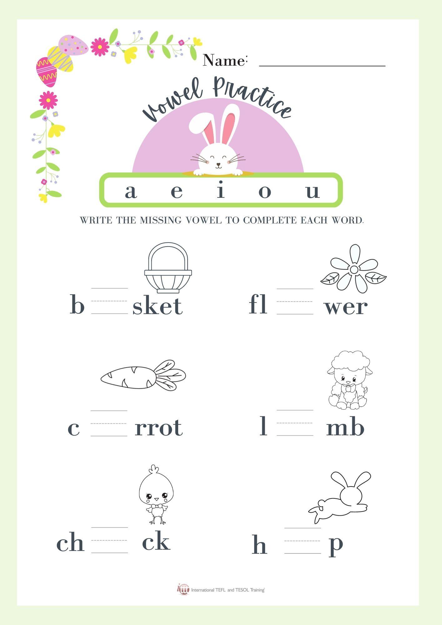 Grammar corner Easter Vowel Practice