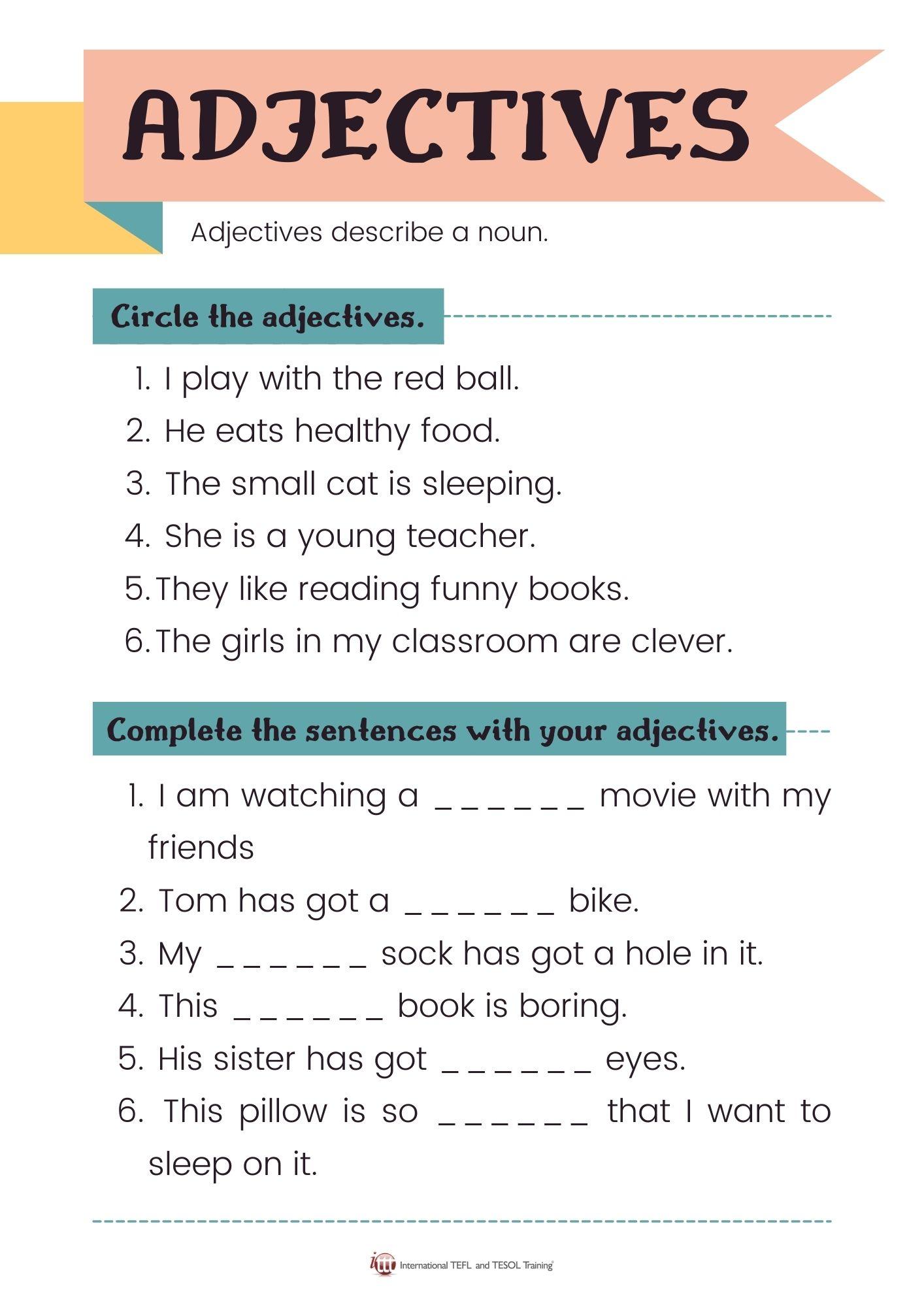 Grammar corner Introduction to Adjectives II