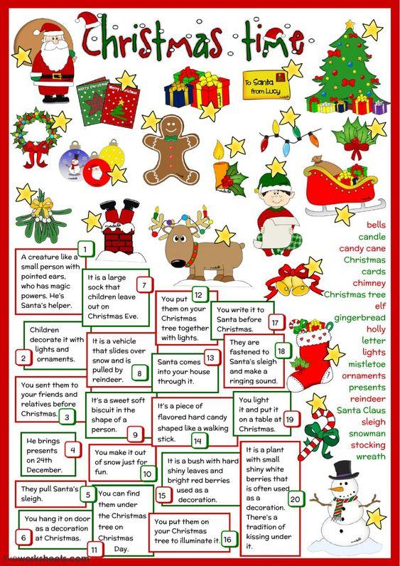 Grammar corner Christmas Definitions ESL Worksheet