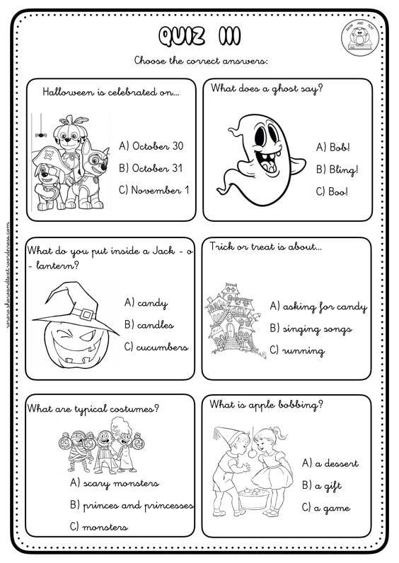 Grammar corner Halloween Reading Comprehension III