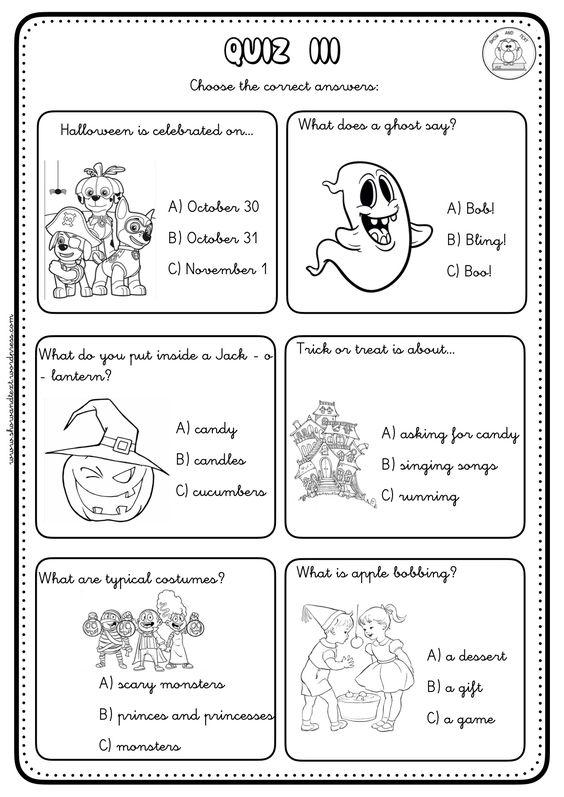 Grammar corner Halloween Reading Comprehension III