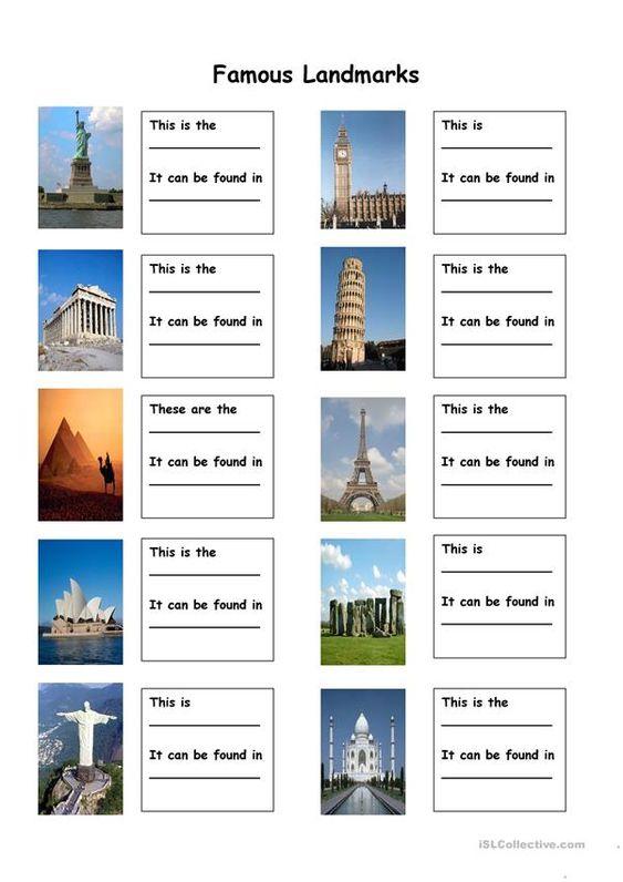 Grammar corner Famous Landmarks Around the World Worksheet